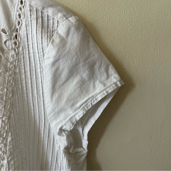 Zara Trafaluc White Eyelet Blogger Favourite Prairie Western Cowgirl Top Women M - Picture 6 of 12